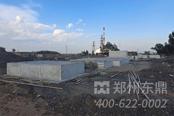山西大同煤泥烘干機基礎建設現場